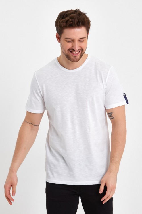 2020-1 Ultra Özel Baskılı Design Regular Fit T-shirt Beyaz