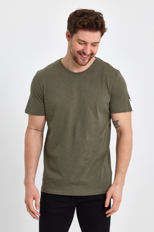 2020-1 Ultra Özel Baskılı Design Regular Fıt T-shirt Haki