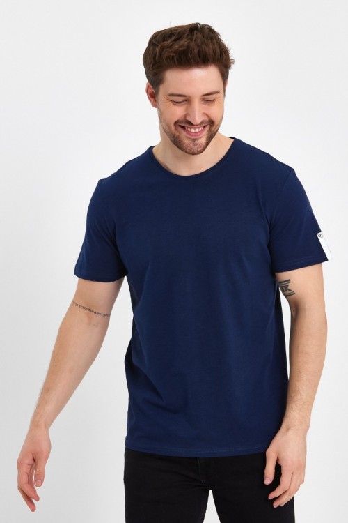 2020-1 Ultra Özel Baskılı Design Regular Fıt T-shirt İndigo